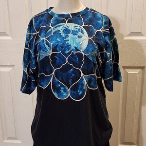 Men's t-shirt, mosaic view of night sky - no branding